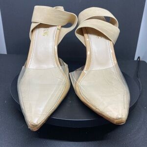 Azalea Wang Sizzling 🥵 Chic Beige Women's Heels with Elastic Strap size 8.5